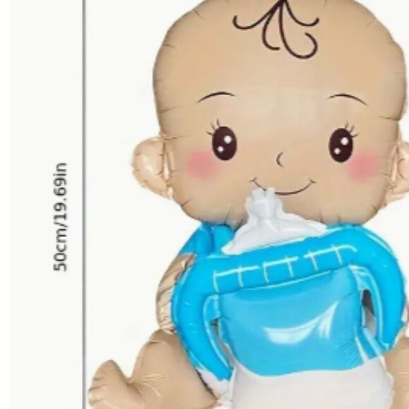 Baby Boy Balloon Holding a Baby Bottle Blue NWT - Picture 2 of 2